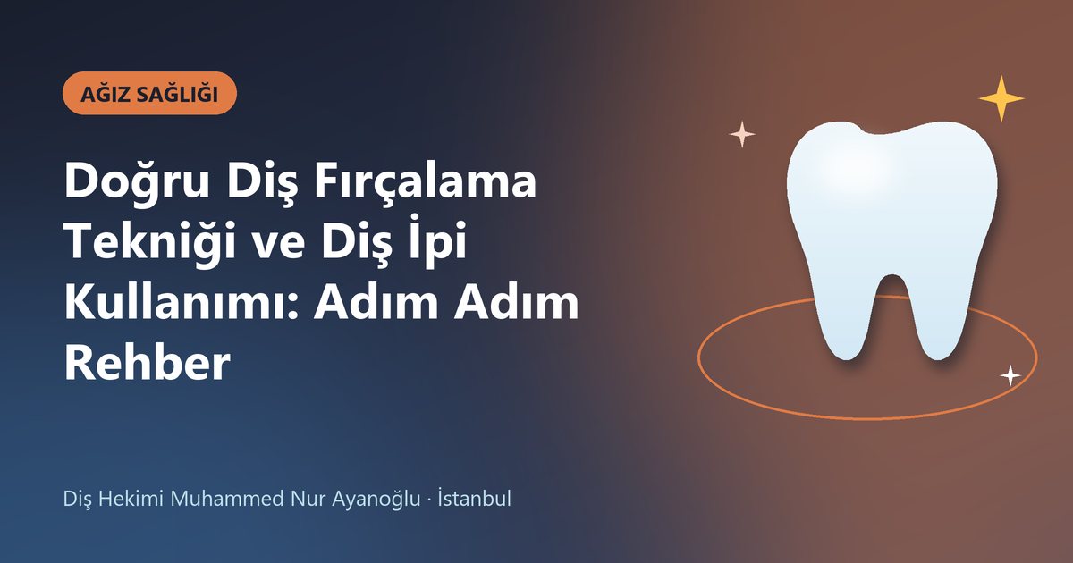 Doğru Diş Fırçalama Tekniği ve Diş İpi Kullanımı: Adım Adım Rehber – Dt. Muhammed Nur Ayanoğlu blog kapak görseli
