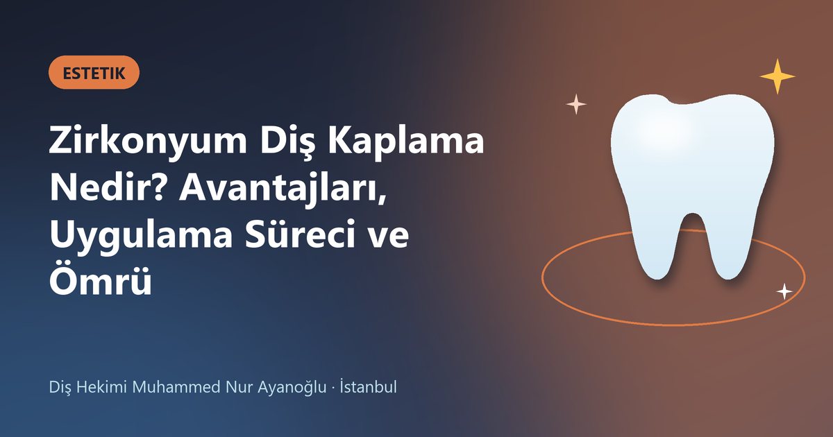 Zirkonyum Diş Kaplama Nedir? Avantajları, Uygulama Süreci ve Ömrü – Dt. Muhammed Nur Ayanoğlu blog kapak görseli